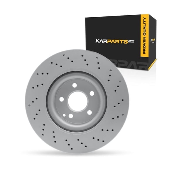 KarParts360 For Mercedes-Benz CL550 2007 2008 Disc Brake Rotor | Coated | Drilled Rotor Style | 30 Millimeters / 1.18 Inches Discard Thickness | 335 Millimeters / 13.19 Inches Outside Diameter