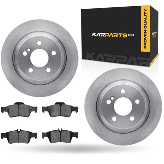 KarParts360 For Mercedes-Benz CL600/SLK200 2003 2004 2005 2006 Brake Set | Rear | Cast Iron Rotor | Excluded Calipers | Vented | Plain Rotor Style | 114.3Millimeters / 4.50 Inches Bolt Circle | 5 Lug