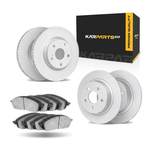 KarParts360 For Mercedes-Benz CL65 AMG/CLS500 2005 Disc Brake Set | Front and Rear | Excluded Calipers | Plain Rotor Style | With 5000 Euro Ceramic Brake Pads