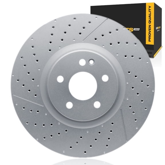 KarParts360 For Mercedes-Benz CLA45 AMG 2014 15 16 17 18 2019 Brake Rotor | Coated | 30 Millimeters / 1.18 Inches Discard Thickness | 350 Millimeters / 13.78 Inches Outside Diameter | 5 Stud/Lug Hole