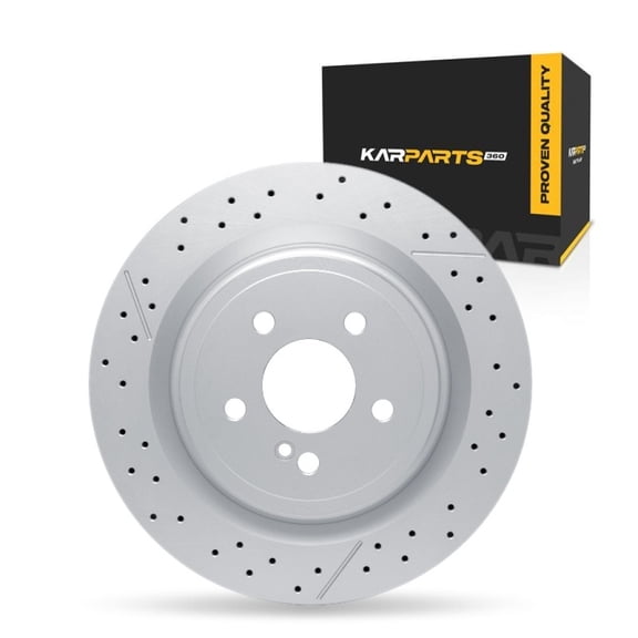 KarParts360 For Mercedes-Benz CLA45 AMG 2014 15 16 17 18 2019 Brake Rotor Rear | Cast Iron | 67 Millimeters/2.64 Inches Center Hole Diameter | 20 Millimeters/0.79 Inches Discard Thickness | 5 Lug Hol