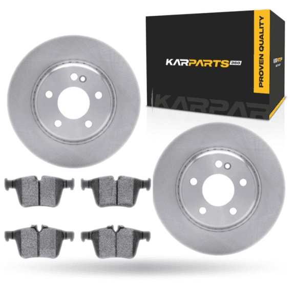 KarParts360 For Mercedes-Benz CLA45 AMG/C300 2015-2021 Brake Set | Rear | Cast Iron Rotor | Excluded Calipers | Vented | Plain Rotor Style | 114.3 Millimeters / 4.50 Inches Bolt Circle | 5 Lugs
