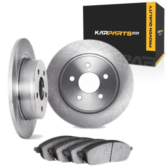 KarParts360 For Mercedes-Benz CLK350 2006 2007 2008 2009 Brake Set | Rear | Cast Iron Rotor | Excluded Calipers | Vented | Plain Rotor Style | 114.3 Millimeters / 4.50 Inches Bolt Circle | 5 Lugs