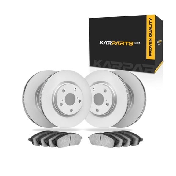 KarParts360 For Mercedes-Benz CLS350/CLS550 2007 08 09 10 2011 Disc Brake Set | Front and Rear | Excluded Calipers | Plain Rotor Style | With Sensor | With Brake Pads
