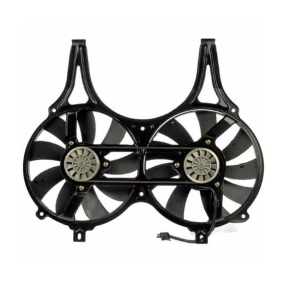 KarParts360 For Mercedes-Benz E300/E320 1996 1997 Radiator Fan | Plastic Blade | Brushed Motor | Black Shroud Color | Plastic Shroud | Female Connector | 1 Connector | 5401288, 15001693