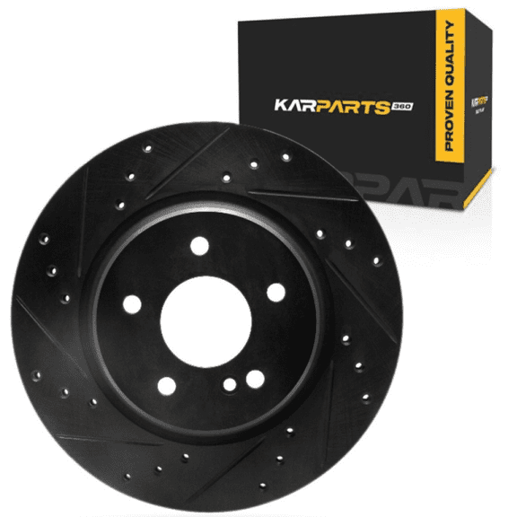 KarParts360 For Mercedes-Benz E430/E320 1999 2000 2001 2002 Brake Rotor | Black | 19.4 Millimeters / 0.76 Inches Discard Thickness | 22 Millimeters / 0.87 Inches Nominal Thickness | 5 Stud/Lug Hole