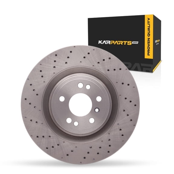 KarParts360 For Mercedes-Benz ML350 2012 2013 2014 2015 Disc Brake Rotor | Front | Drilled Style | 350 Millimeters/13.78 Inches Outside Diameter | 5 Stud/Lug Hole