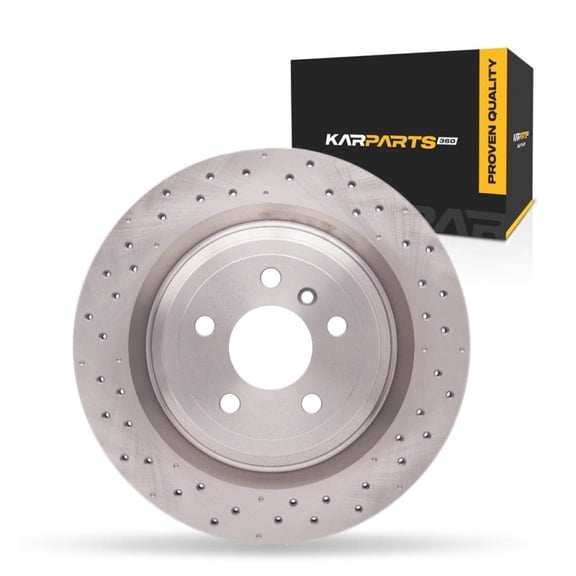 KarParts360 For Mercedes-Benz ML550 2012 2013 2014 Disc Brake Rotor | Rear | Drilled Style | 330 Millimeters/12.99 Inches Outside Diameter | 5 Stud/Lug Hole