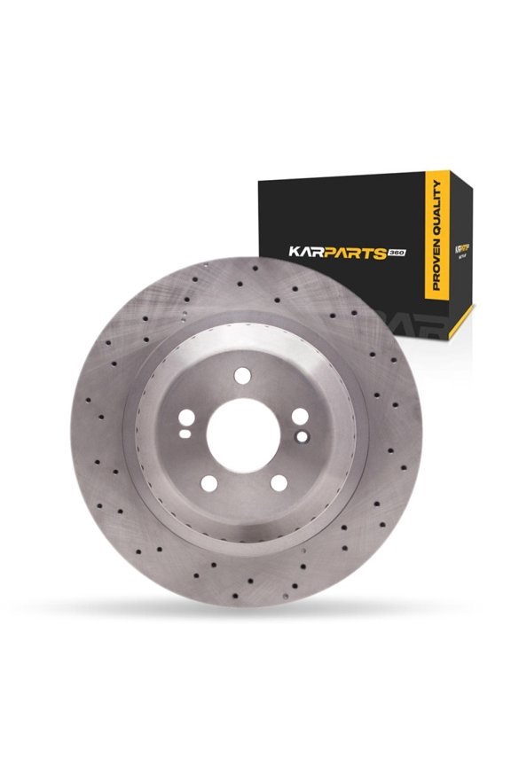 For Mercedes-Benz Maybach S550 2017 Disc Brake Rotor | Rear | Drilled Style | 340 Millimeters/13.39 Inches Outside Diameter | 5 Stud/Lug Hole