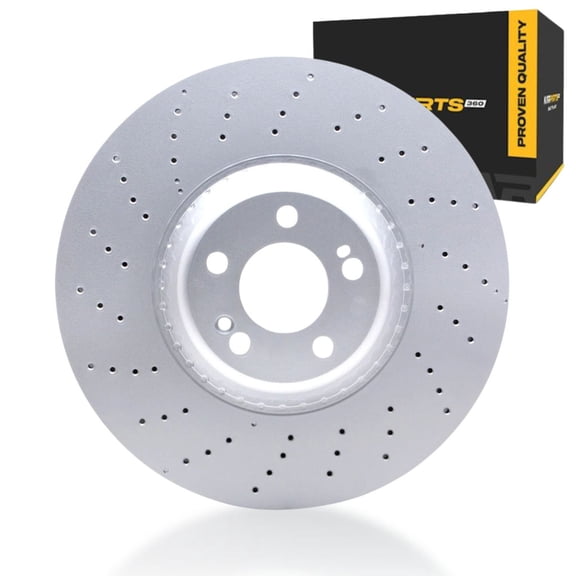 KarParts360 For Mercedes-Benz S400 2015 Brake Rotor | Front | Cast Iron | 5 Lug Holes | Vented | Drilled Style | 112 Millimeters / 4.41 Inches Bolt Circle