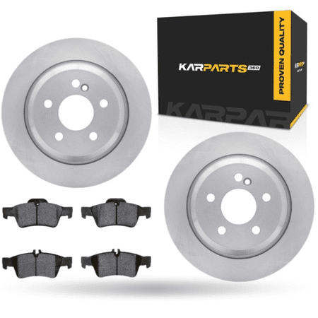 KarParts360 For Mercedes-Benz SL63 AMG 2009 10 11 12 2013 Brake Set | Rear | Cast Iron Rotor | Excluded Calipers | Vented | Plain Rotor Style | 127 Millimeters / 5.00 Inches Bolt Circle | 5 Lugs