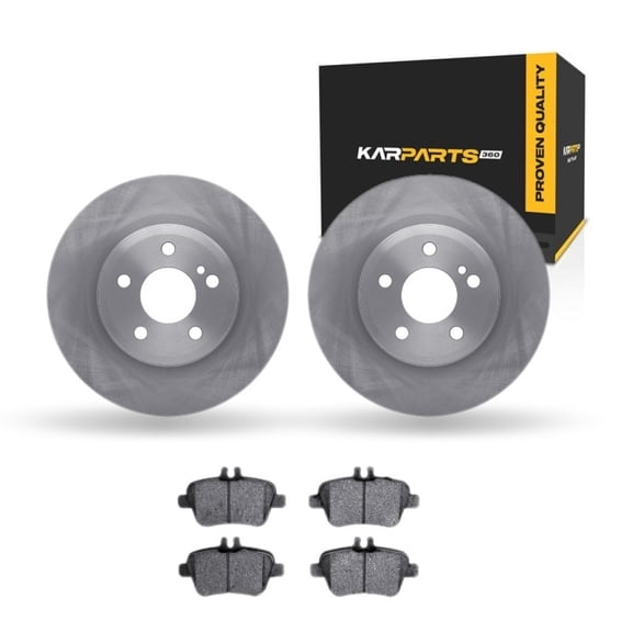 KarParts360 For Mercedes-Benz SLC300 2017 2018 2019 2020 Brake Rotor Set Rear | Cast Iron | Excluded Calipers | Solid | Plain Rotor Style | 1-Piece Construction