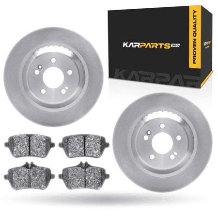 KarParts360 For Mercedes-Benz SLC43 AMG/SL450 2017 2018 2019 2020 Brake Set | Rear | Cast Iron Rotor | Vented | Plain Rotor Style | 114.3 Millimeters / 4.50 Inches Bolt Circle | 5 Lugs
