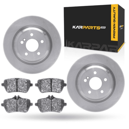 KarParts360 For Mercedes-Benz SLC43 AMG/SL450 2017 2018 2019 2020 Brake Set | Rear | Cast Iron Rotor | Vented | Plain Rotor Style | 114.3 Millimeters / 4.50 Inches Bolt Circle | 5 Lugs
