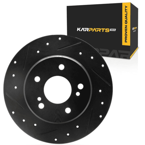 KarParts360 For Mercedes-Benz SLK200 2003-2015 Brake Rotor | Black | 7.3 Millimeters / 0.29 Inches Discard Thickness | 9 Millimeters / 0.35 Inches Nominal Thickness | 5 Stud/Lug Hole