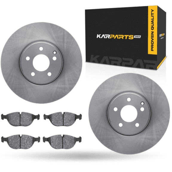 KarParts360 For Mercedes-Benz SLK200/S600 2003 2004 2005 2006 Brake Set | Front | Cast Iron Rotor | Excluded Calipers | Vented | Plain Rotor Style | 114.3Millimeters / 4.50 Inches Bolt Circle | 5 Lug