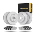 thumbnail image 1 of KarParts360 For Mercedes-Benz SLK200/SLK350 2006 07 08 09 10 2011 Disc Brake Set | Front and Rear | Excluded Calipers | Plain Rotor Style | 5000 Ceramic Series | With Sensor | With Brake Pads, 1 of 4