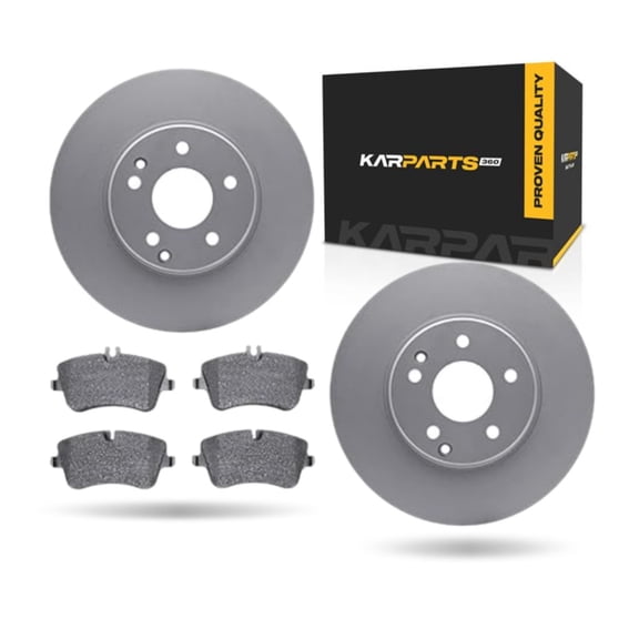 KarParts360 For 2006 07 08 09 10 2011 Mercedes-Benz SLK200/SLK350/SLK55 AMG Brake Rotor Set | Front | Cast Iron | Vented Type | With Brake Pads
