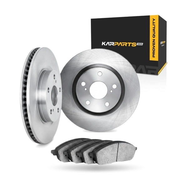 KarParts360 For Mercury Cougar 1990 1991 1992 Brake Set Rear | Cast Iron | Vented Rotor | Plain Rotor Style | 120 Millimeters / 4.72 Inches Bolt Circle | 5 Lug