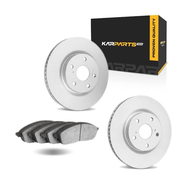 KarParts360 For Mercury Cougar 1991 1992 Brake Set | Cast Iron Rotor Material | Vented | Performance / Racing Driving Style | Plain Rotor Style | 120 Millimeters / 4.72 Inches Bolt Circle | 5 Lug