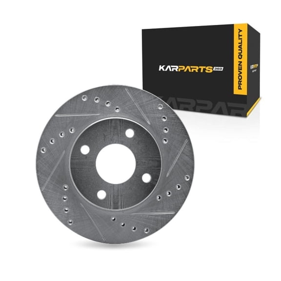 KarParts360 For Mercury Cougar 1999 2000 2001 2002 Disc Brake Rotor Front, Passenger Side | Cast Iron | Vented | Silver Finish | 22.2 Millimeters/0.87 Inches Discard Thickness | 4 Stud/Lug Hole
