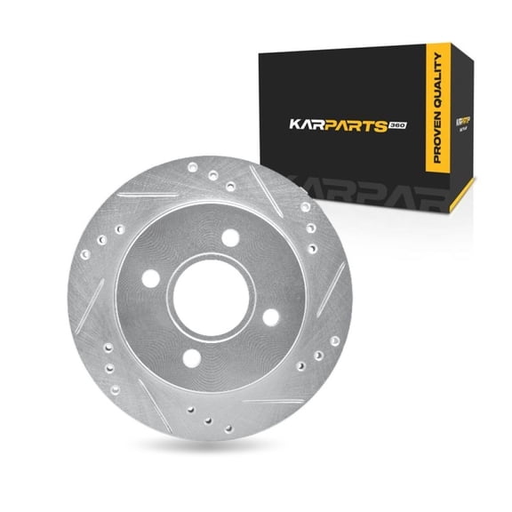 KarParts360 For Mercury Cougar 1999 2000 2001 2002 Disc Brake Rotor Rear, Passenger Side | Cast Iron | Vented | Silver Finish | 18 Millimeters/0.71 Inches Discard Thickness | 4 Stud/Lug Hole