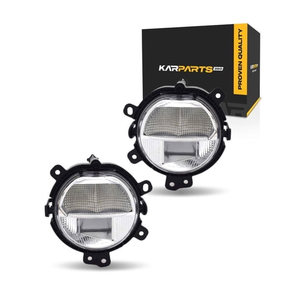 KarParts360 For Mini Cooper 2014 15 16 17 18 2019 Fog Light Driver & Passenger Side | Pair CAPA | Clear Lens | LED | PEI Plastic Housing | PC Plastic Lens | w/Bulbs | Screw-In | MC2592103C, MC2593103