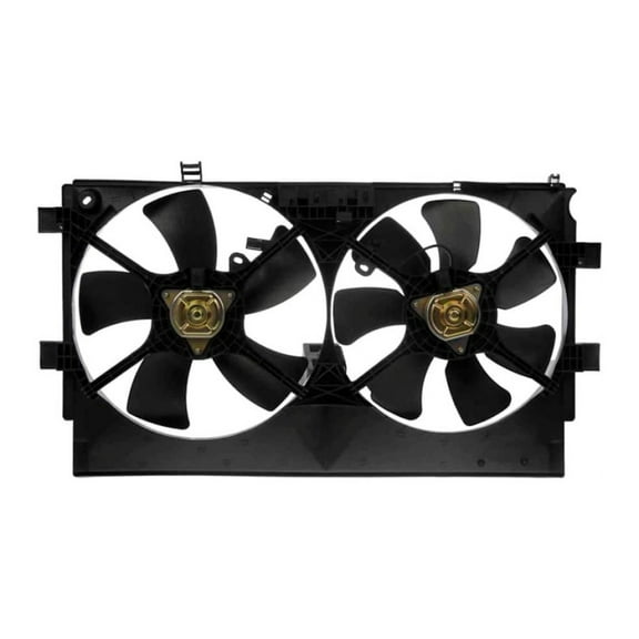 KarParts360 For Mitsubishi RVR 2011 2012 2013 Radiator Fan | Plastic Blade Material | Brushed Motor | Black Shroud | Male Connector | 2 Connector | Replacement For 1355A087, 1355A093