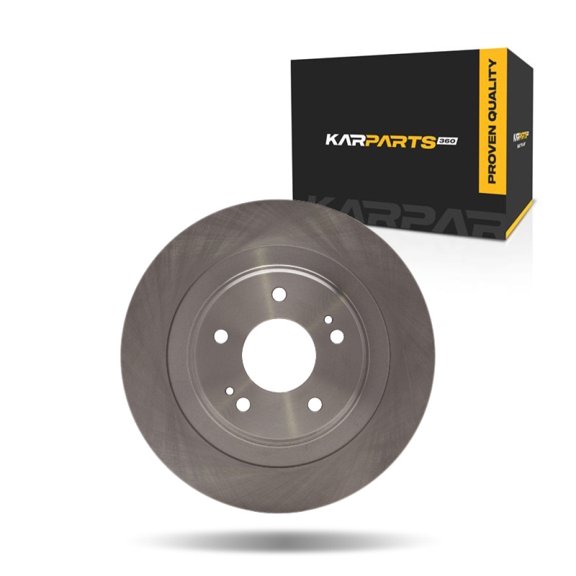 KarParts360 For Mitsubishi RVR 2013 2014 2015 2016 Brake Rotor Rear | Cast Iron | Solid | 114.1 Millimeters/4.49 Inches Bolt Circle | 5 Lug Holes | 114.1 Millimeters/4.49 Inches Lug Holes Size
