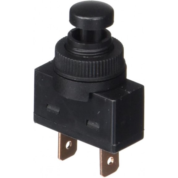 KarParts360 Momentary Push Button Switch | Black | Plastic | 20a Amperage | Single Pole | Butt Terminal | Single Throw | Push Button Switch Actuation