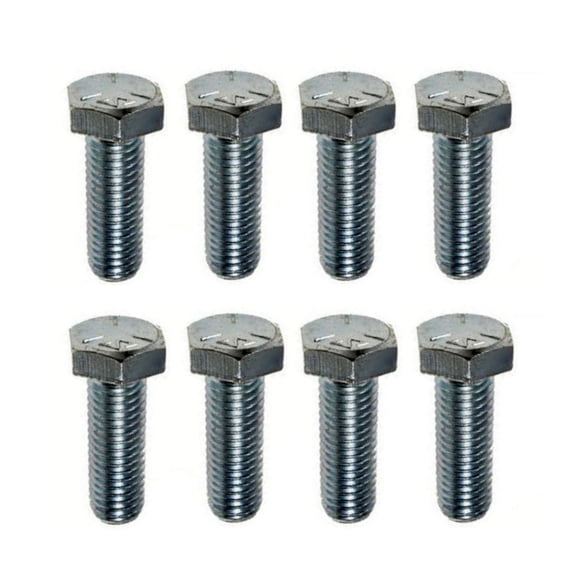 KarParts360 Multi-Purpose Bolts | Steel Material | Zinc Finish | Silver | Hex Head Drive | Coarse Thread | 3/8-16 By 1-1/4 Inches Callout Size | 8 Pieces