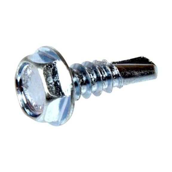 KarParts360 Multi-Purpose Screw | Chrome Finish | Hex Washer Head Screw | Hex Drive Style | Zinc Fastener Plating | Steel Material | 50 pieces