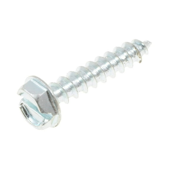 KarParts360 Multi-Purpose Screw | Steel | Chrome | Hex Washer Head | Slotted Drive | Zinc Fastener