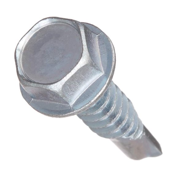 KarParts360 Multi-Purpose Screw | Steel Material | Chrome Finish | Hex Washer Head Screw | Hex Drive Style | Zinc Fastener Plating | 20 pieces