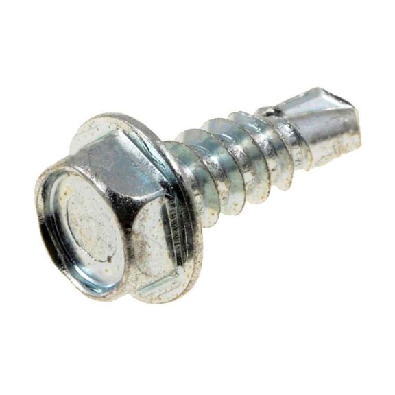 KarParts360 Multi-Purpose Screw | Steel Material | Chrome Finish | Hex Washer Head Screw | Zinc Fastener Plating | Hex Drive Style | 50 pieces