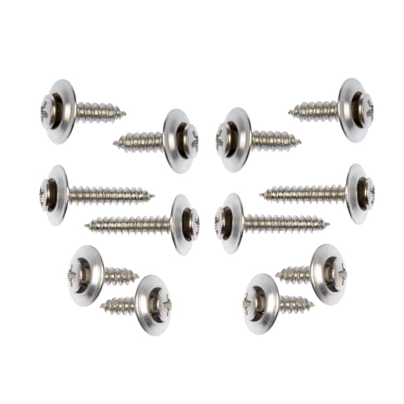 KarParts360 Multi-Purpose Screws | Steel Material | Clear Zinc | Trim Head Screw | Coarse Thread | Phillips Drive Style | 12 Pieces
