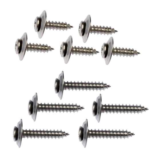 KarParts360 Multi-Purpose Screws | Steel Material | Clear Zinc | Trim Head Screw | Coarse Thread | Phillips Drive Style | Chrome Fastener Plating | 10 Pieces