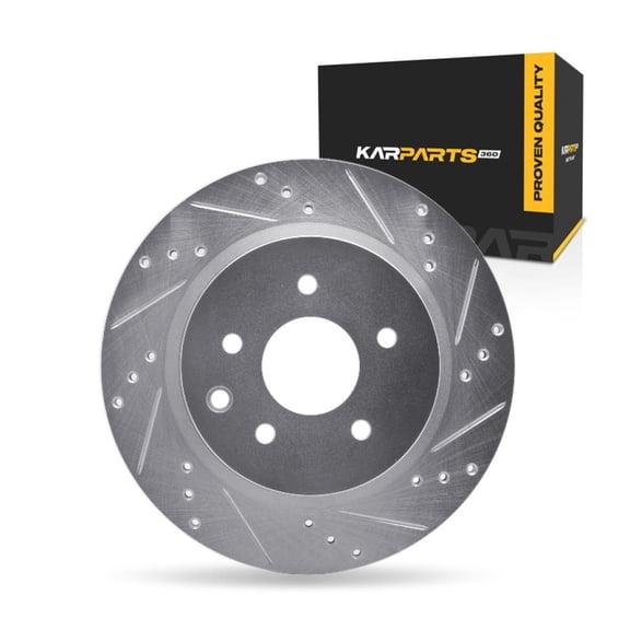 KarParts360 For Nissan 350Z 2006 2007 2008 2009 Brake Rotor Rear, Passenger Side | Cast Iron | Vented | 68 Millimeters/2.68 Inches Center Hole Diameter | 14 Millimeters/0.55 Inches Discard Thickness