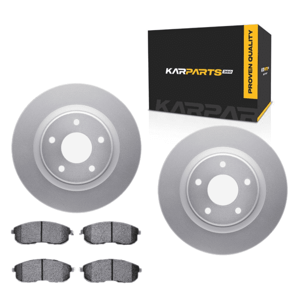KarParts360 For Nissan Altima 2007 08 09 10 2011 Rotors And Brake Pads Front | Cast Iron | Vented | Ceramic Pads | Performance/Racing Driving Style | Plain Rotor Style | 5 Lugs