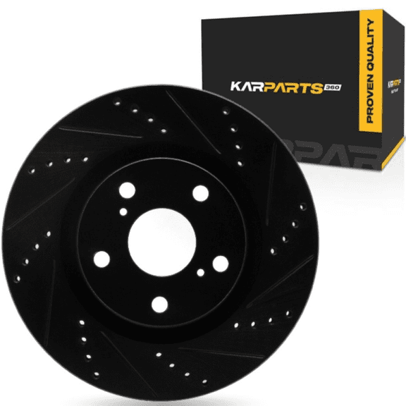 KarParts360 For Nissan Ariya 2023 2024 2025 Brake Rotor Rear, Passenger Side | Cast Iron | Black Finish | 16 Millimeters/0.63 Inches Nominal Thickness | 330 Millimeters/12.99 Inches Outside Diameter
