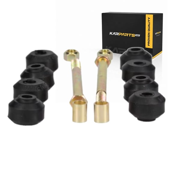 KarParts360 For Nissan Frontier 1999 00 01 02 03 2004 Stabilizer Bar Link Set Front | Thermoplastic Bushing | Silver Classification | Threaded End 1 | Bolt Head End 2 | Front Or Rear Suspension