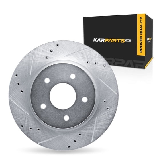 KarParts360 For Nissan Leaf/Rogue 2018-2025 Brake Rotor Rear, Driver Side | Cast Iron | Silver Finish | 68 Millimeters/2.68 Inches Center Hole Diameter | 14 Millimeters/0.55 Inches Discard Thickness
