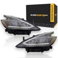 thumbnail image 1 of KarParts360 For Nissan Murano 2022 2023 2024 Headlights Driver and Passenger Side | Pair | Clear Lens | Black Housing | Plastic | LED Low Beam/High Beam | Replacement For NI2502297, NI2503297, 1 of 8