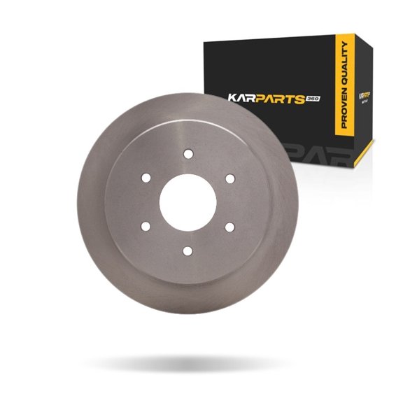 KarParts360 For Nissan Titan 2017-2024 Disc Brake Rotor Rear | Cast Iron | 18 Millimeters/0.71 Inches Discard Thickness | 20 Millimeters/0.79 Inches Nominal Thickness | 6 Stud/Lug Hole