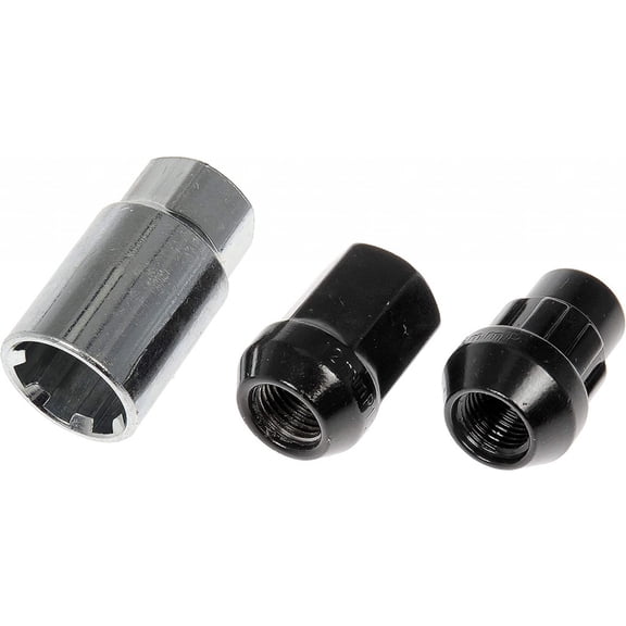 KarParts360 For Nissan Titan/Rogue 2017 Wheel Lock | Carbon Steel | Black Chrome Color | 19 millimeters Hex Size | 32.46 millimeters Overall Length | Conical Seat - 60 degree Seat Style