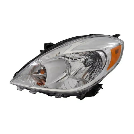 KarParts360 For Nissan Versa 2012 2013 2014 Sedan Headlight Driver Side | CAPA | Clear Lens | Chrome | Plastic Lens And Housing | Reflector Type | Low And High Beam | w/Bulbs | NI2502207C | 260603AN0