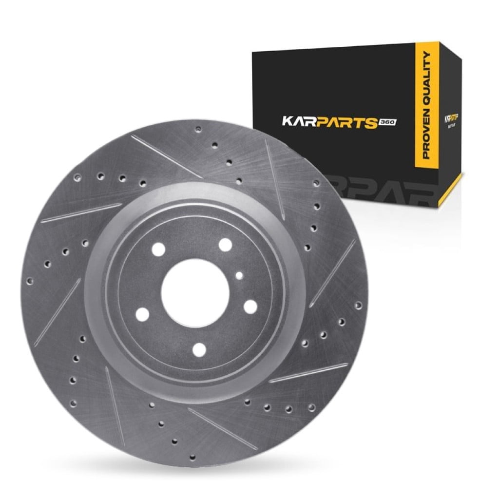 KarParts360 For Nissan Z 2023 2024 2025 Brake Rotor Front, Passenger Side | Cast Iron | Silver Finish | 32 Millimeters/1.26 Inches Nominal Thickness | 355 Millimeters/13.98 Inches Outside Diameter