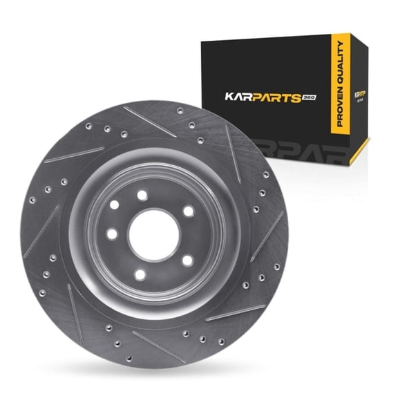 KarParts360 For Nissan Z 2023 2024 2025 Brake Rotor Rear, Driver Side | Cast Iron | Silver Finish | 20 Millimeters/0.79 Inches Nominal Thickness | 350 Millimeters/13.78 Inches Outside Diameter