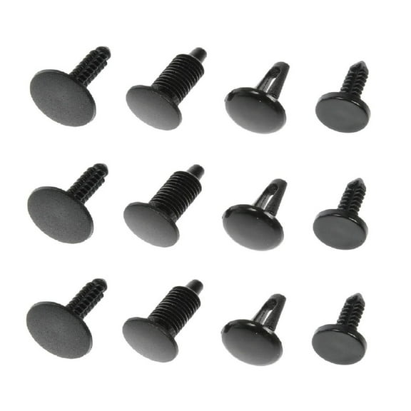 KarParts360 Panel Retainer Assortments | Plastic Material | Black Retainer | Push-In | 0.275 Inches Maximum Diameter | 0.19 Inches Minimum Diameter | 12 Pieces