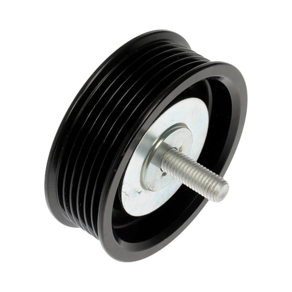 KarParts360 For Peterbilt 367 2011-2023 Engine Idler Pulley | Aluminum | Serpentine Belt Type | Black Color | OEM Grade Type | 5 Millimeters Thickness | M6 -1.0 Groove | Replacement For 3689465